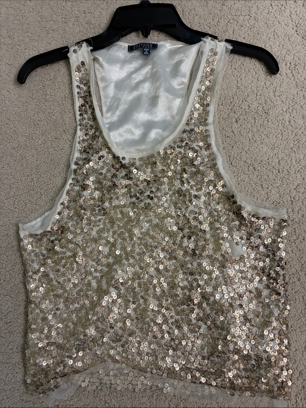 Gryphon New York Ivory Sequin Tank , high quality sequins